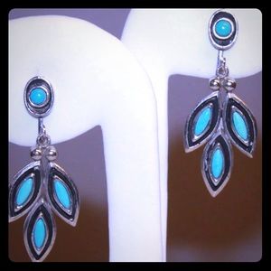 Vintage St Labre silver tone/ turquoise earrings.
